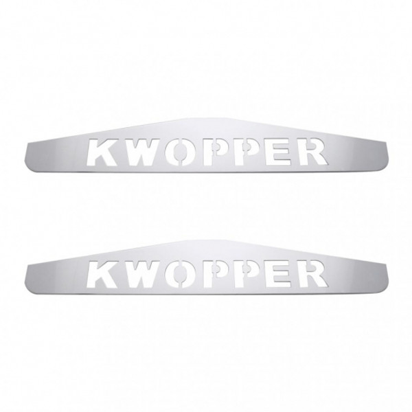 4" X 24" Chrome Kwopper Bottom Mud Flap Plate - Welded Stud (Card of 2)