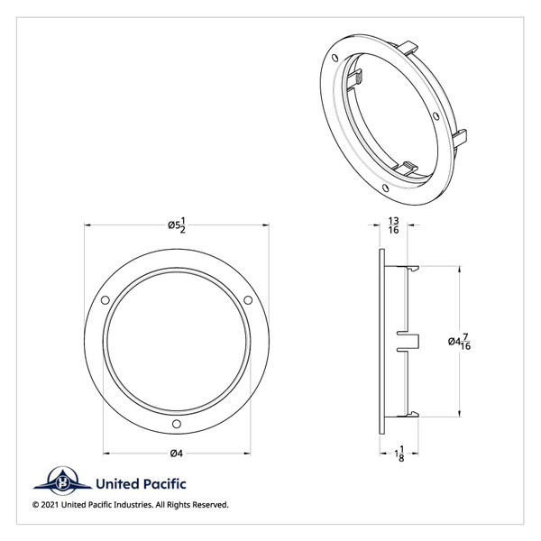 4" Gray Mounting Bezel (Bulk)