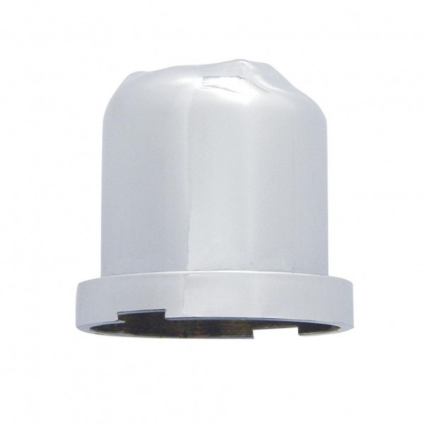 1-1/8" X 1-7/8" Chrome Plastic Skull Nut Cover, Push-On Style (Bulk)