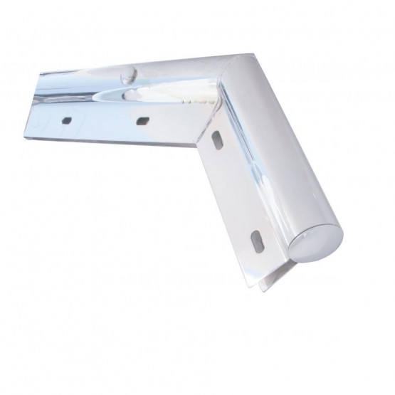 28" Chrome 45 Degree Angled Mud Flap Hanger - 1-1/8" Bolt Pattern