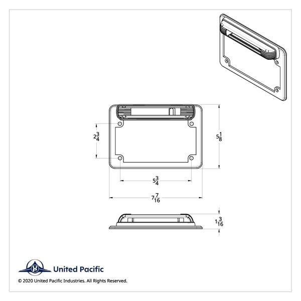 Chrome Motorcycle License Plate Frame With 3rd Brake Light - Red LED/Red Lens