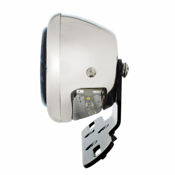 Black Motorcycle Rear Fender LP Bracket With 1933-36 Ford Style LED Tail Light