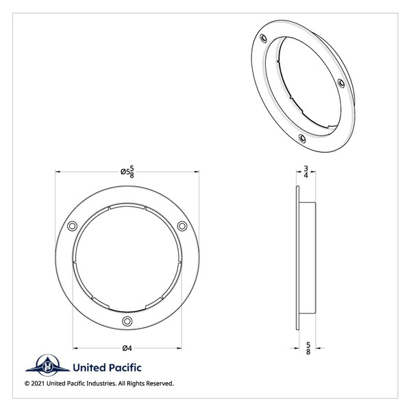 Stainless Steel Mounting Bezel For 4" Round Light (Bulk)