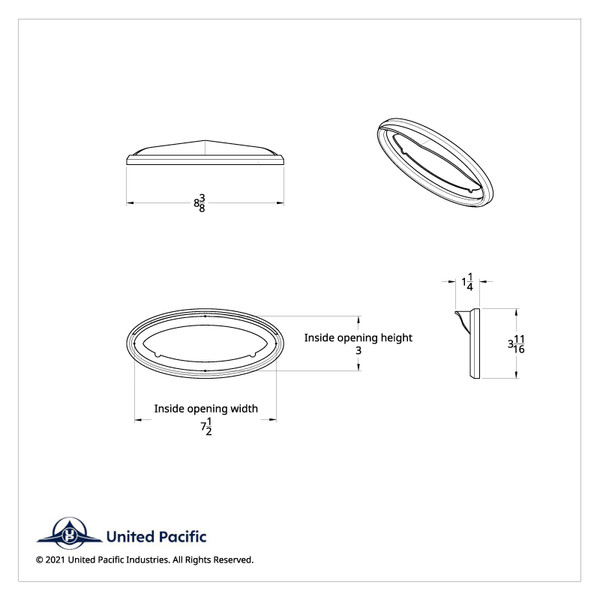 Chrome Bezel With Visor For 7-1/2" X 3" Peterbilt Unibilt Emblem