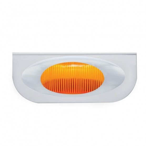 Stainless Light Bracket With 12 LED "Phantom I" Light & Bezel - Amber LED/Amber Lens