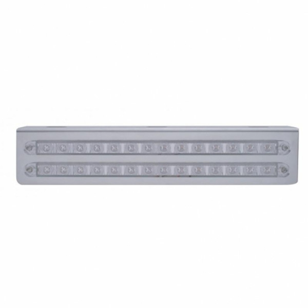 12-3/4" Stainless Light Bracket With Two 14 LED 12" Light Bars - Red LED/Clear Lens
