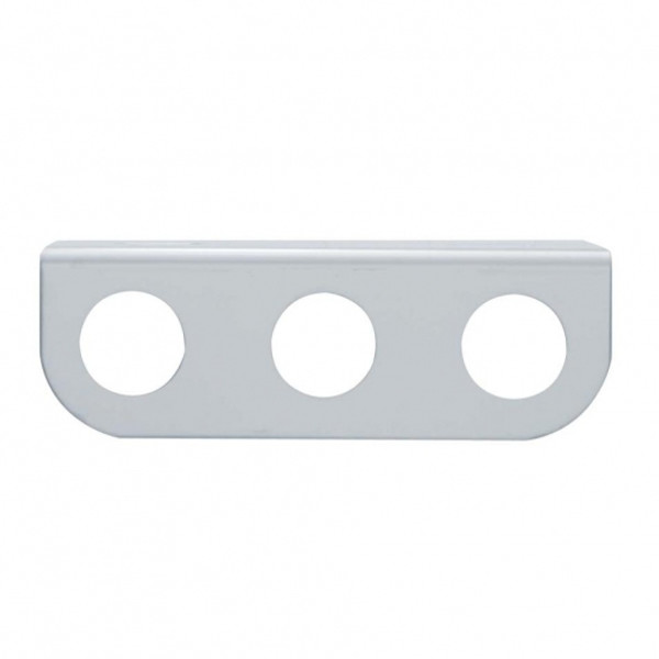 Stainless Mini Light Bracket With Three 13/16" Round Cutouts (Bulk)