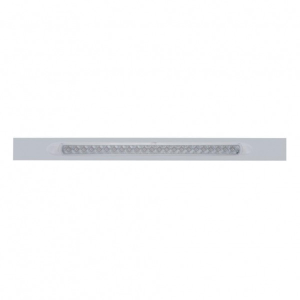 Chrome Top Mud Flap Plate With 23 LED 17" Reflector Light Bar - Red LED/Clear Lens