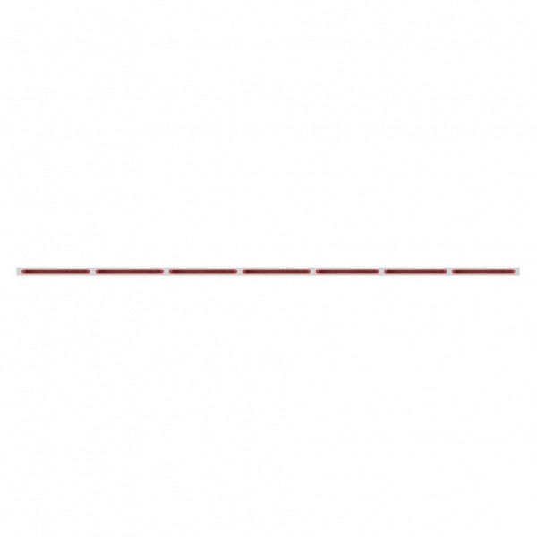94" Stainless Steel Light Bracket With Seven 19 LED 12" Reflector Light Bars - Red LED/Red Lens