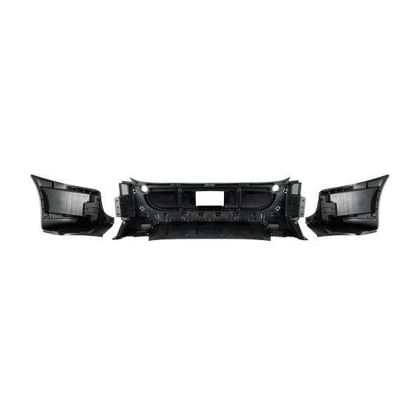 Complete 3-Piece Front Bumper Set Without Fog Light Hole For 2008-2017 Freightliner Cascadia