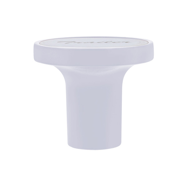 "Trailer" Aluminum Screw-On Air Valve Knob With Stainless Plaque - Pearl White
