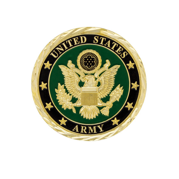 1-3/4" U.S. Military Adhesive Metal Medallion - Army