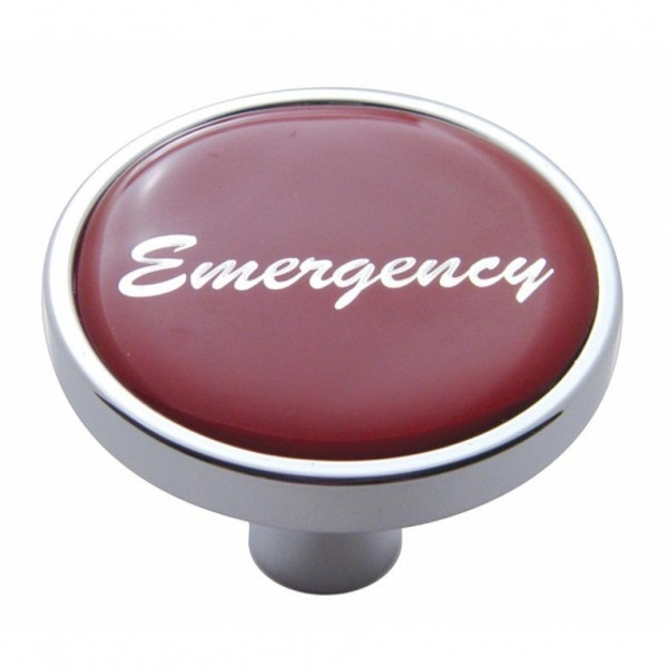 "Emergency" Short Air Valve Knob - Red Glossy Sticker