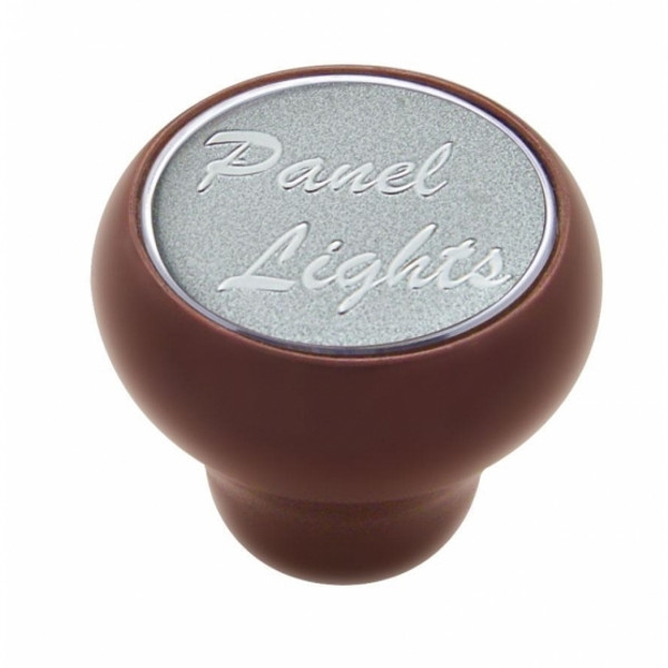 "Panel Lights" Wood Deluxe Dash Knob - Silver Glossy Sticker