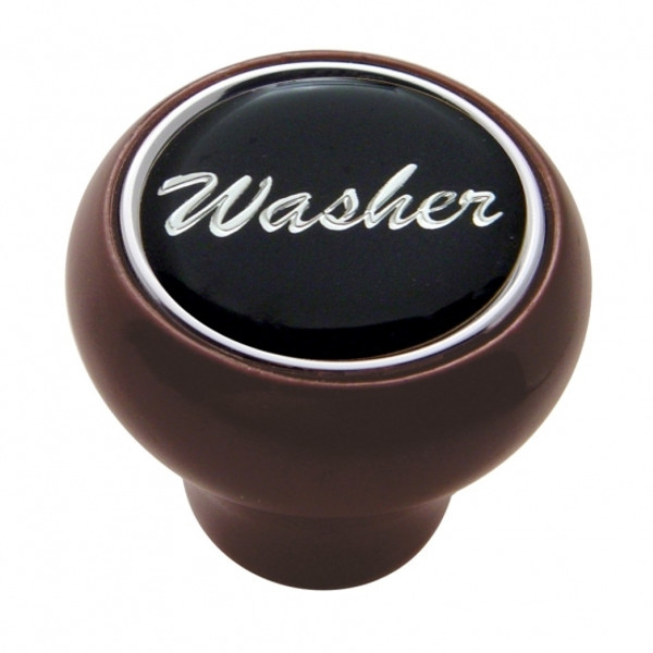 "Washer" Wood Deluxe Dash Knob - Black Glossy Sticker