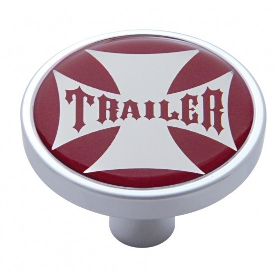 "Trailer" Short Air Valve Knob - Red Maltese Cross Sticker