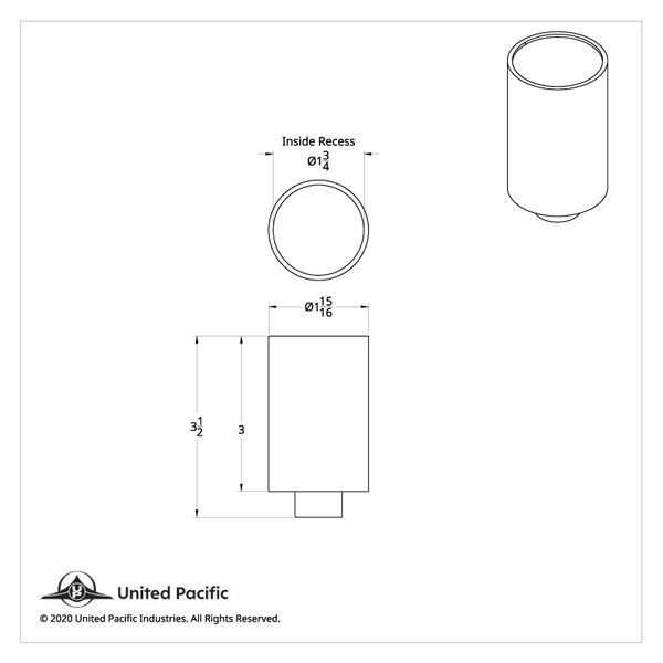 "Trailer" 3" Air Valve Knob - Blue Glossy Sticker