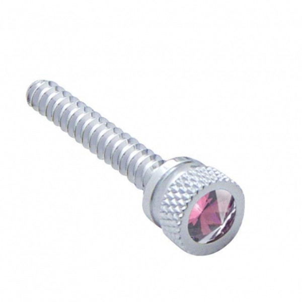 Chrome Long Dash Screw With Purple Crystal For Freightliner (Bulk)