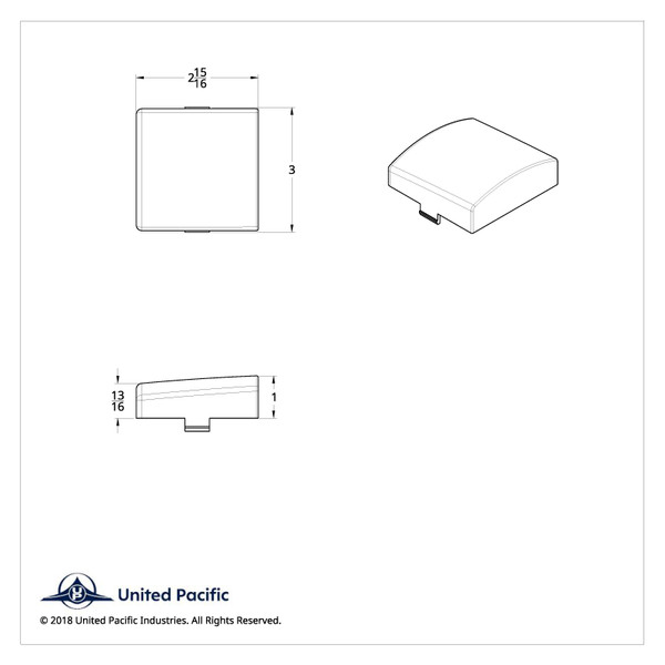 3" X 3" Square Dome Light Lens - Blue