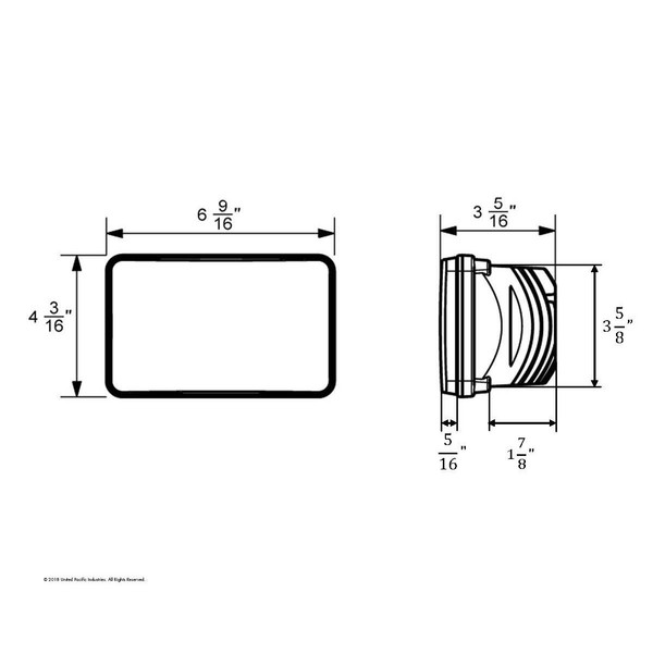 ULTRALIT - 4" X 6" Rectangular LED Headlight With White LED Position Light - Low Beam