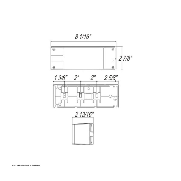 Over 80" Wide Rectangular Submersible Combination Tail Light With License Light
