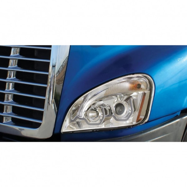 Chrome Projection Headlight With LED Position Light For 2008-2017 Freightliner Cascadia - Driver