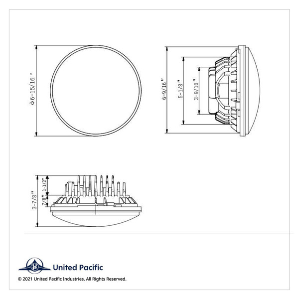 ULTRALIT - High Power LED 7" Projection Headlight With Dual Color LED Position Halo Ring