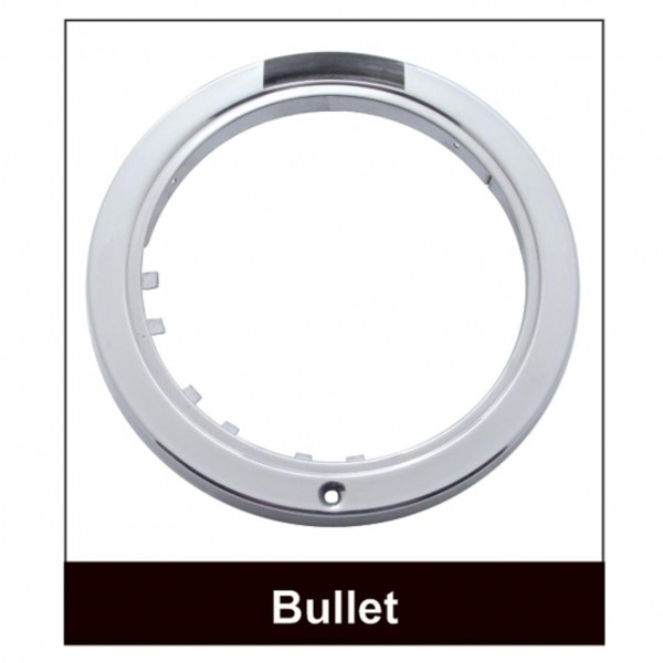 Stainless Bullet Classic Headlight 11 LED Bulb With Dual Mode LED Signal - Clear Lens