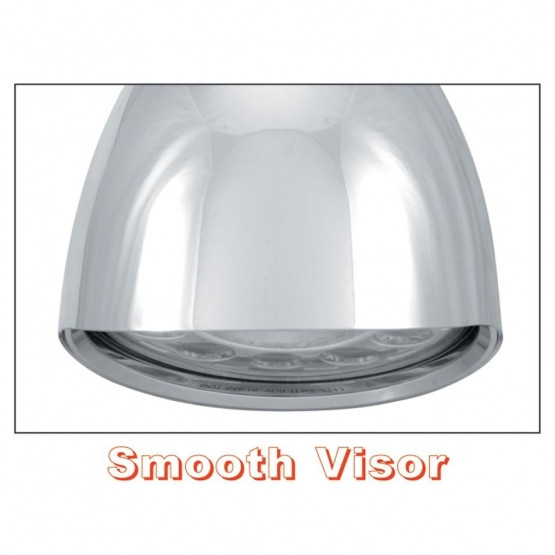 Chrome "Chopper" Headlight With Smooth Visor 11 LED Bulb