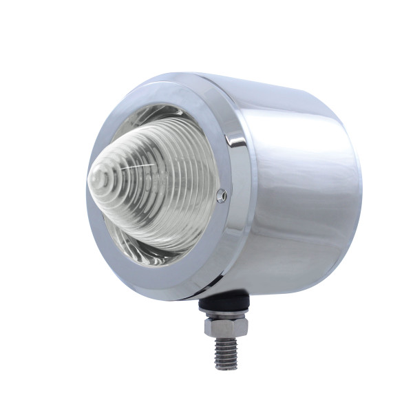 SS 2-1/2" Double Face Light With Bezel -Amber & Red LED/Clear Lens