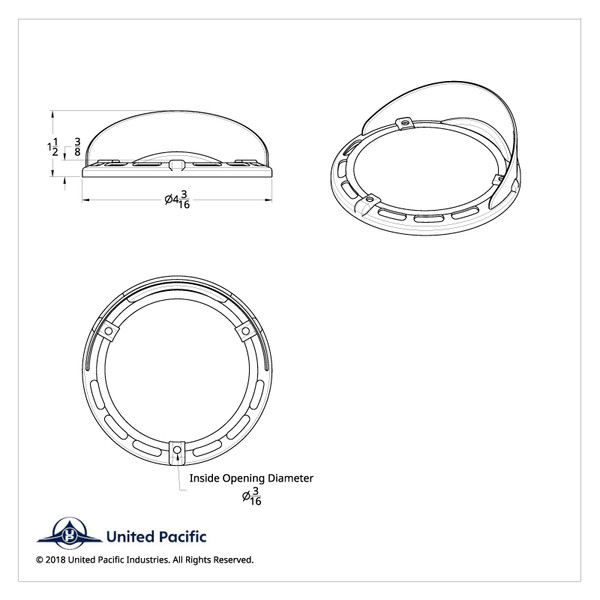 Round Turn Signal Light Bezel With Up Side Down Visor