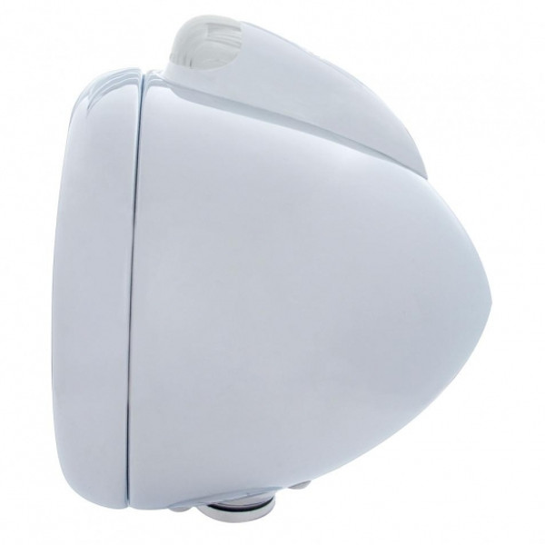 Chrome Guide 682-C Headlight H4 With Amber LED & Dual Mode LED Signal - Clear Lens