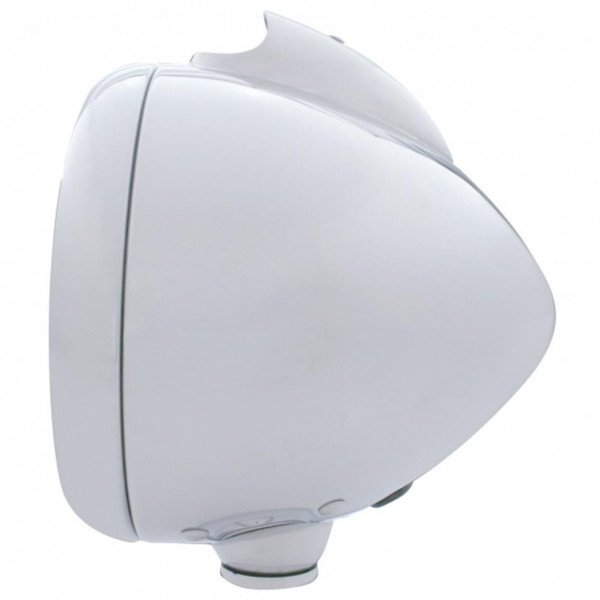 Chrome Guide 682-C Headlight H4 With White LED & Dual Mode LED Signal - Clear Lens