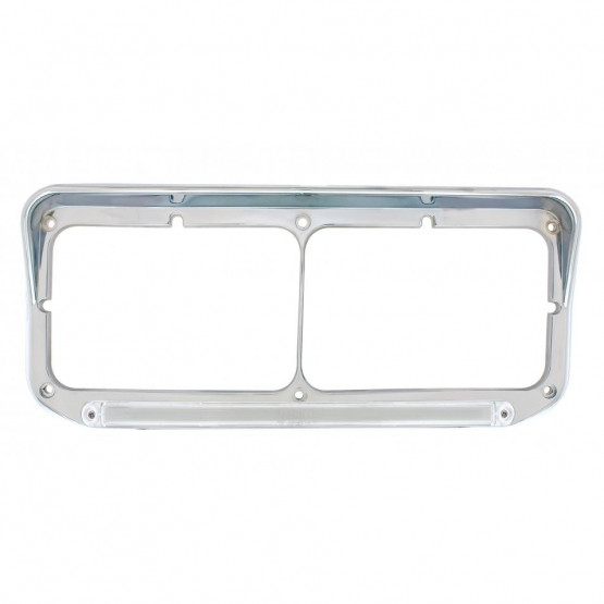 24 LED Rectangular Dual Headlight Bezel With Visor & GloLight - Amber LED/Clear Lens