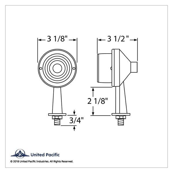 2-1/8" Arm Crystal Watermelon Honda Light With Double Contact - Amber Lens