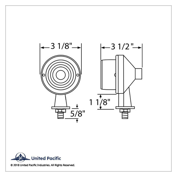 1-1/8" Arm Tanker Honda Light With Single Contact - Amber Lens