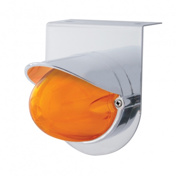 Stainless Light Bracket With 9 LED Dual Function Watermelon GloLight & Visor - Amber LED/Amber Lens