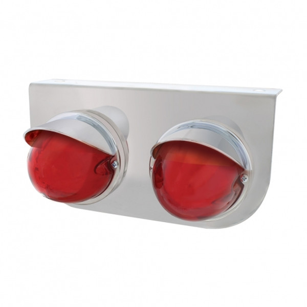 SS Light Bracket With Two 9 LED Dual Function Watermelon GloLight & Visors -Red LED & Lens