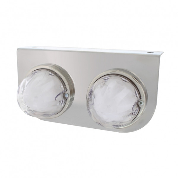 Stainless Light Bracket With Two 9 LED Dual Function Watermelon GloLight - Amber LED/Clear Lens