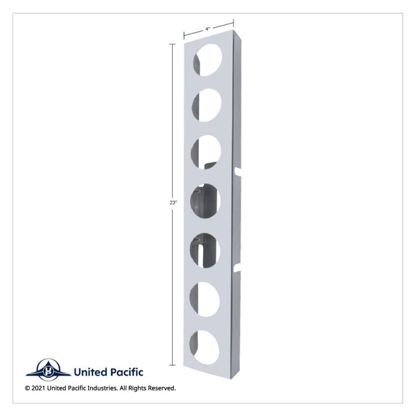 Kenworth Stainless Front Air Cleaner Bracket With Fourteen 2" Flat Lights & Visors - Amber Lens