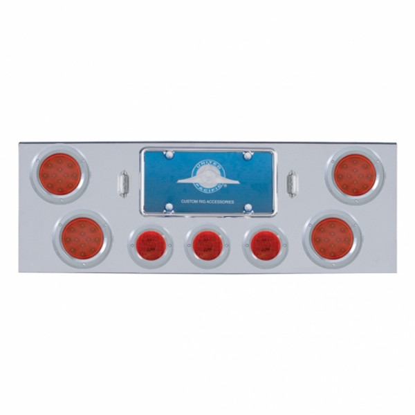 CR Rear Center Panel With 4X 12 LED 4" Reflector Lights & 3X 13 LED 2-1/2" Lights -Red LED & Lens CR Rear Center Panel With 4X 12 LED 4" Reflector Lights & 3X 13 LED 2-1/2" Lights -Red LED & Lens