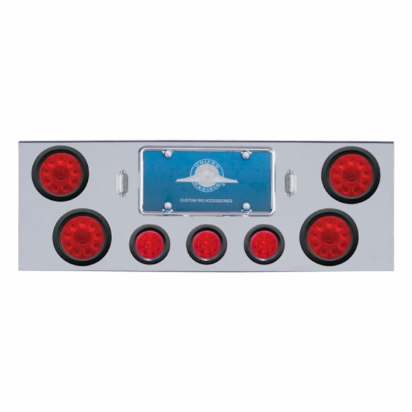 CR Rear Center Panel With 4X 10 LED 4" Lights & 3X 13 LED 2-1/2" Beehive Lights -Red LED & Lens