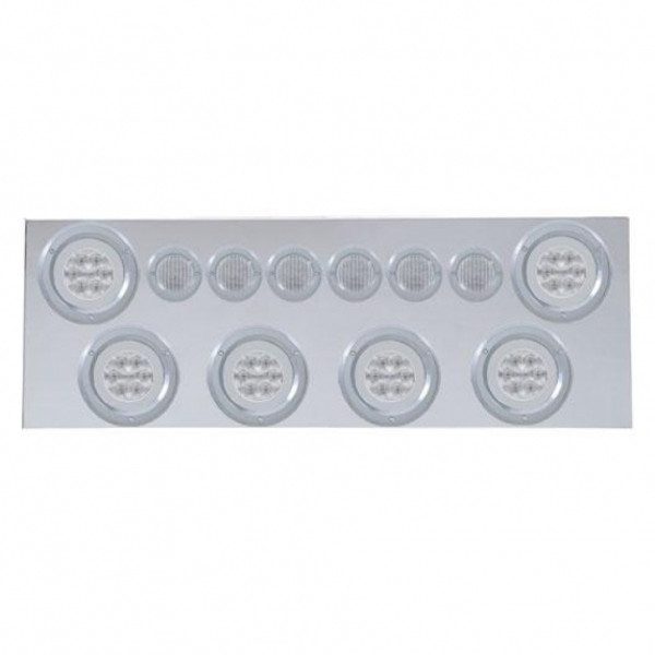 SS Rear Center Panel With 6X 21 LED 4" GloLight & 6X 9 LED 2" GloLight & Bezel-Red LED/Clear Lens