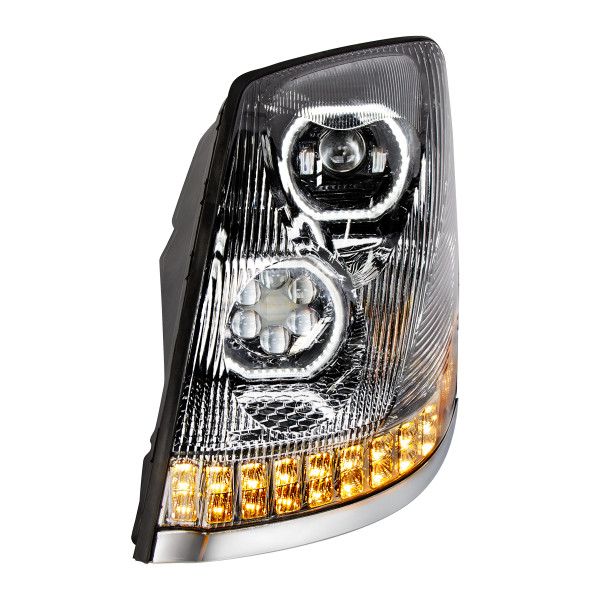 Black 10 LED Headlight for 2003-2017 Volvo VN/VNL - Driver Side