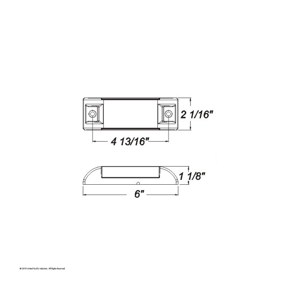 Rectangular Light (Clearance/Marker) With Reflex Lens - Red Lens