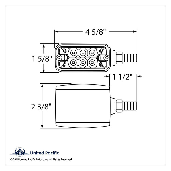 10 LED Dual Function Straight-Mount Reflector Double Face Light Without Bezel -Clear Lens