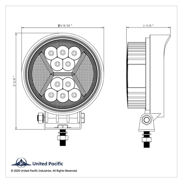 4.5" 24 High Power LED Work Light With "X" White Light Guide