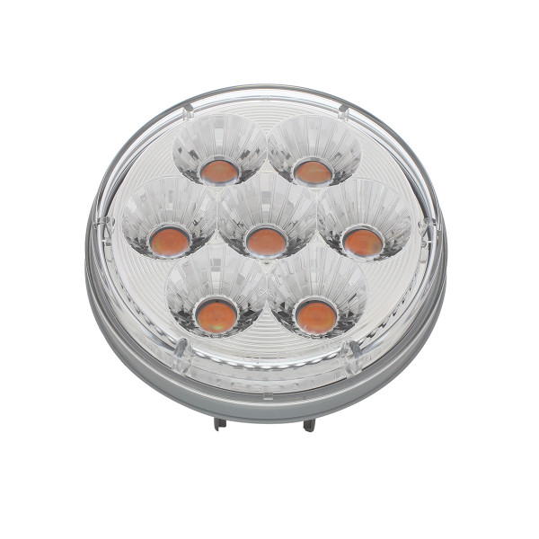 14 LED 4" Round Double Fury (Stop, Turn & Tail) - Red & Amber LED/ Clear Lens