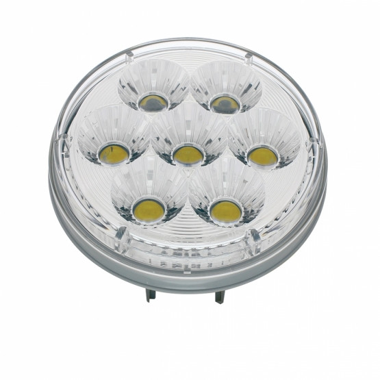14 LED 4" Round Double Fury (Turn Signal) - Amber & White LED/Clear Lens