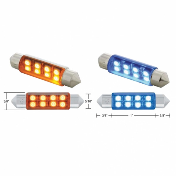 8 SMD High Power Micro LED 211-2 Light Bulb - Red (2 Pack)